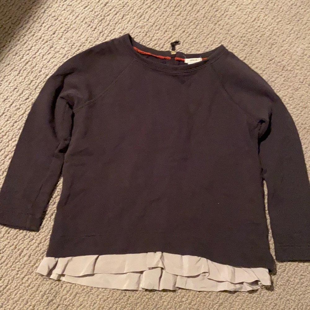Crewcuts girls crew neck zipper back. Crepe trim